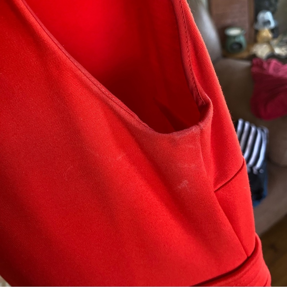 Diane Von Furstenberg Evita Sheath Dress Bright Red Above Knee Sleeveless: 10 - Picture 12 of 12
